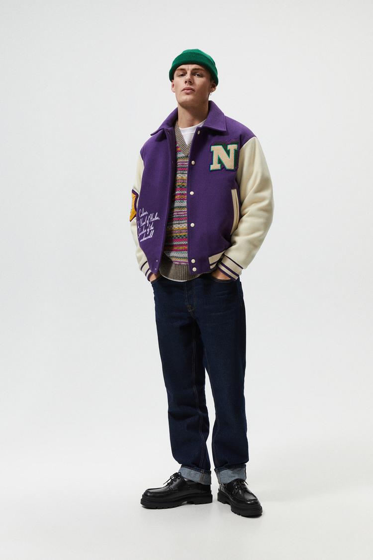 Zara contrast bomber jacket hotsell